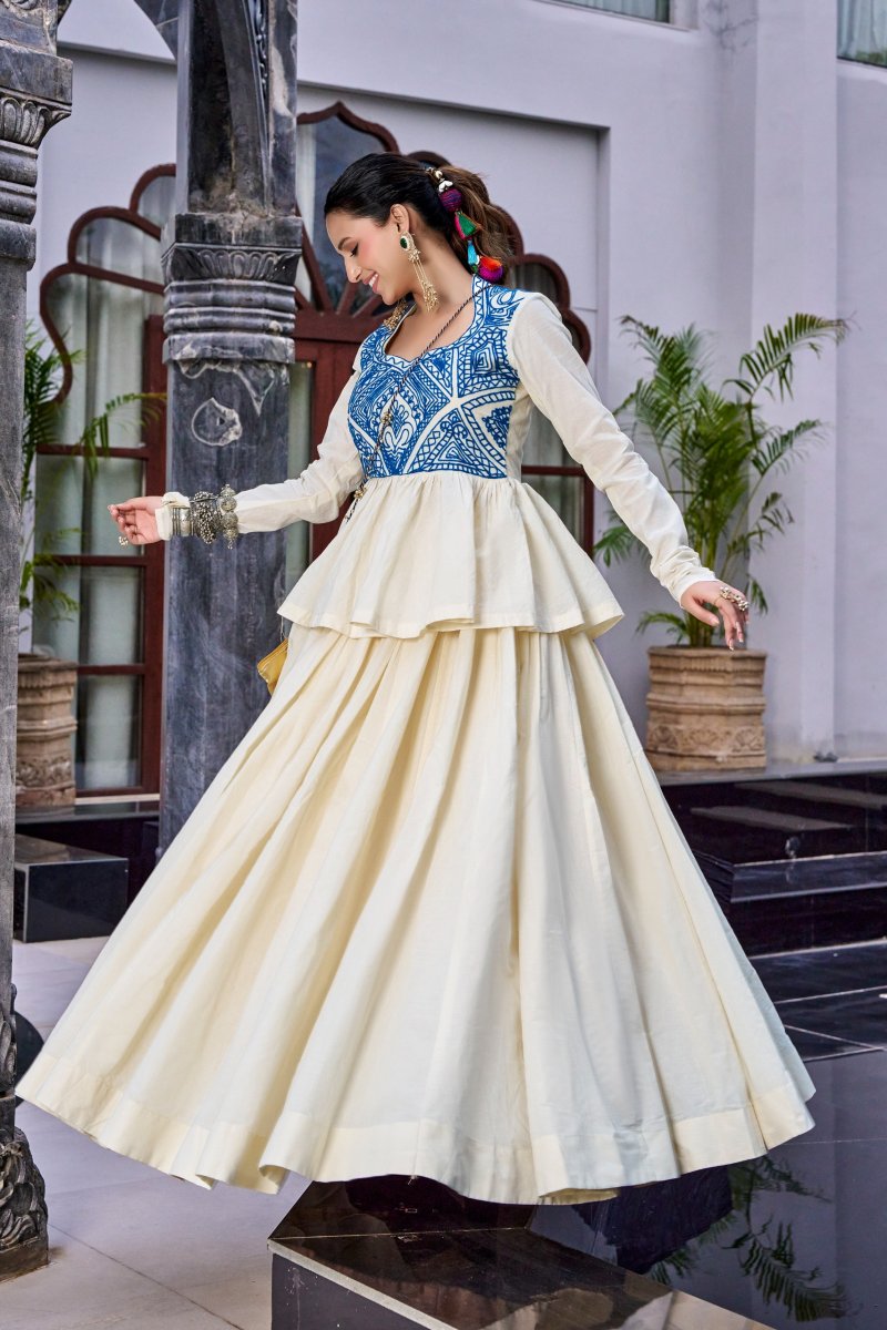 Nnk1754 Chhabili Pure Cotton Gamthi Work Navratri Lehenga Choli